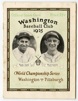 1925 World Series Program - Pittsburgh at Washington 